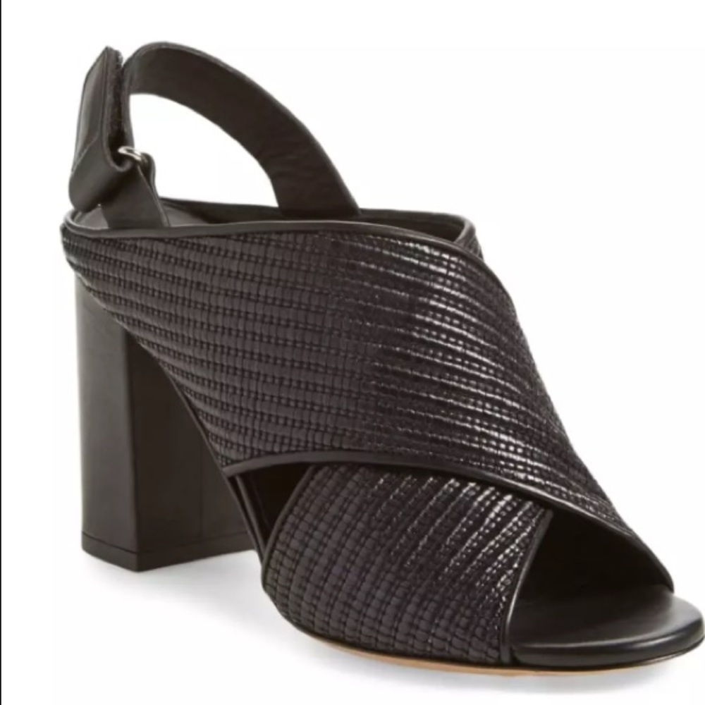 Vince FAINE Black Leather Slingback Heels SZ 8